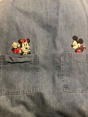 Vintage Disney Mickey Unlimited denim jumper dress Minnie Mouse Medium